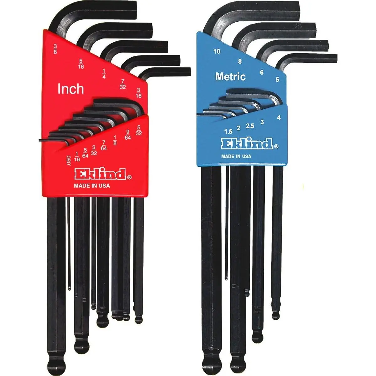 Eklind 13222 Ball-Hex L-Key Allen Wrench Combo Set - Inch/MM (mm), 22-Piece Total Kit (2 Sets Included)