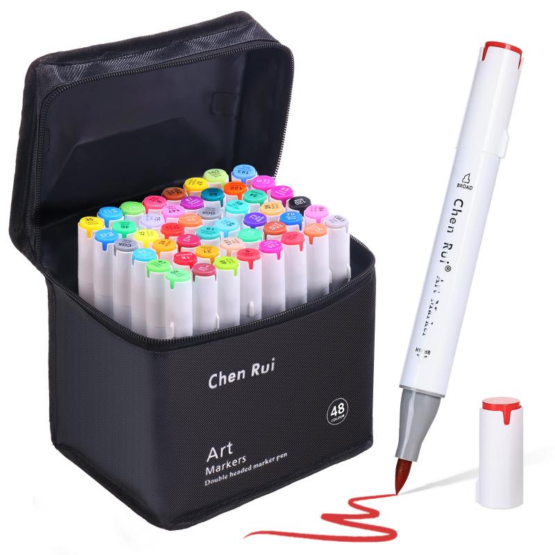 48/60/80/120/168 Colors Alcohol Markers Set,With Bleeding-Proof Drawing Mat, Brush&ChiselDual Tips Art Markers for Coloring,Sketching,Card Making and DIY Patinting-for Adults and Students -Refillable