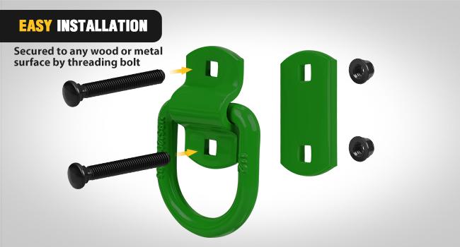 Nilight 4 PCS D Ring Tie Down Anchor 1/2" Heavy Duty Tie Down Rings with Screws Bolts on Trailer Truck Bed Cargo 12000 Lbs Break Strength Tie Down Anchors Hook Green  dealsforyoudays