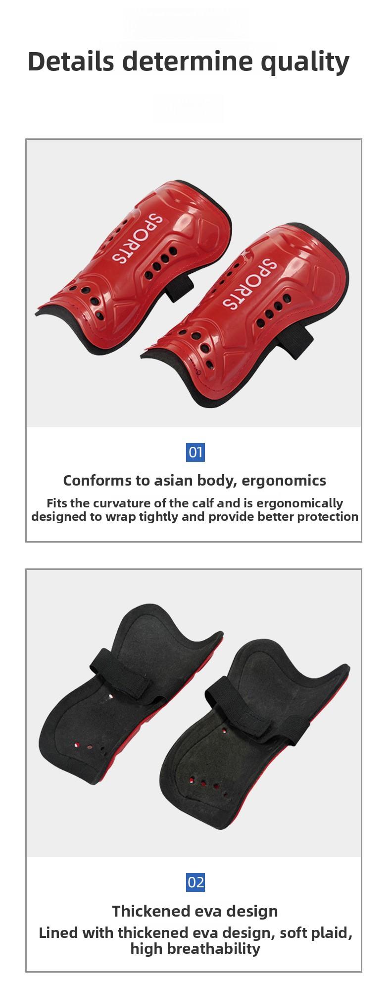 Football shin guards, thickened multi-hole foot guards, sports calf socks with straps, football equipment