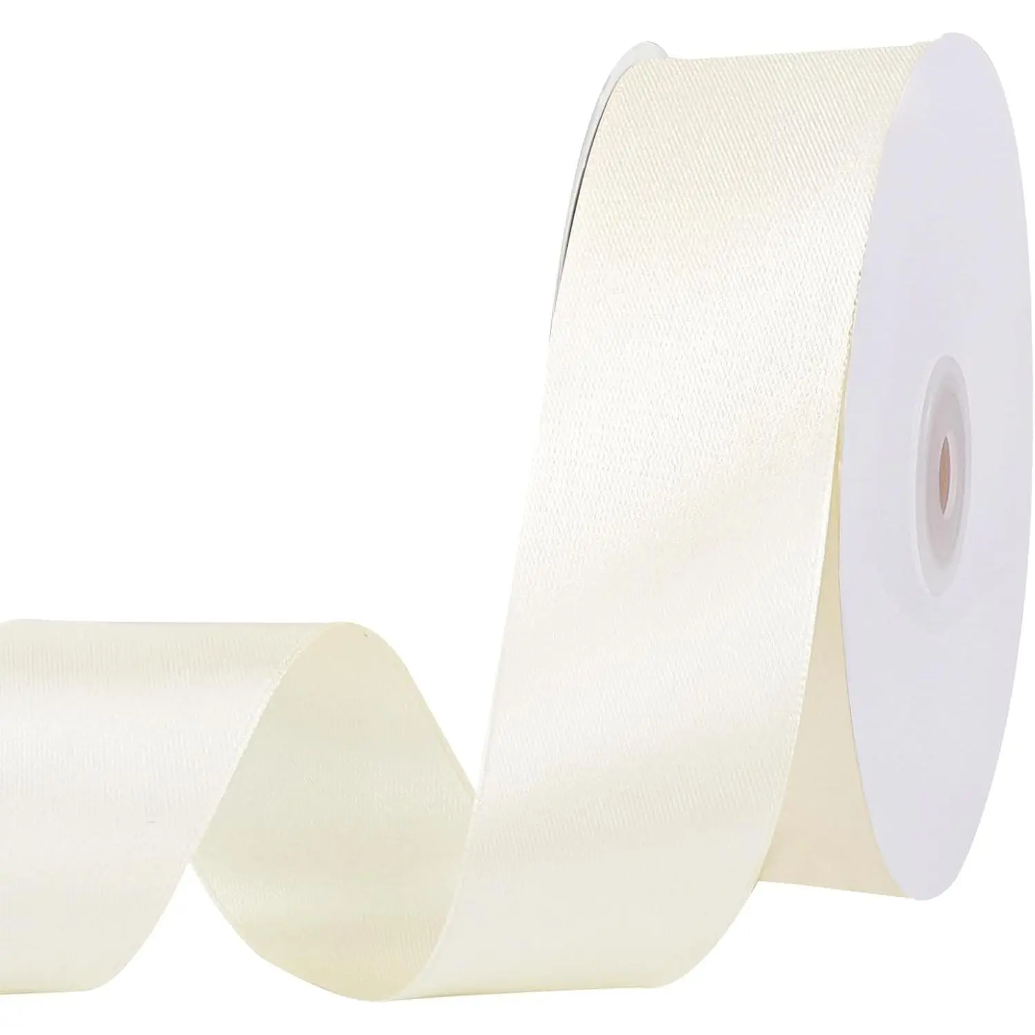 Ivory Satin Ribbon 1 1/2 Inch 60 Yards Cream Ribbon for Wedding Flower Bouquet Bridal Decoration Making Bows Handmade Roses Graduation Leis Cake Gift Wrapping