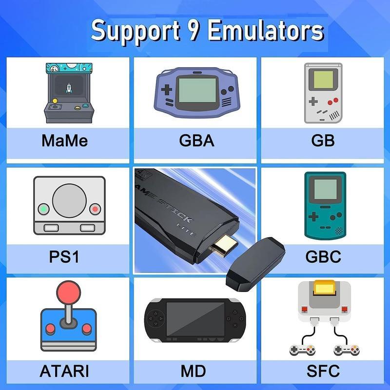 【Value for Money Bundle】4K Wireless Retro Game Console,Nostalgia Stick Game 4K HDMI Output,Plug and Play Video Game Stick Built in 1800 Games
