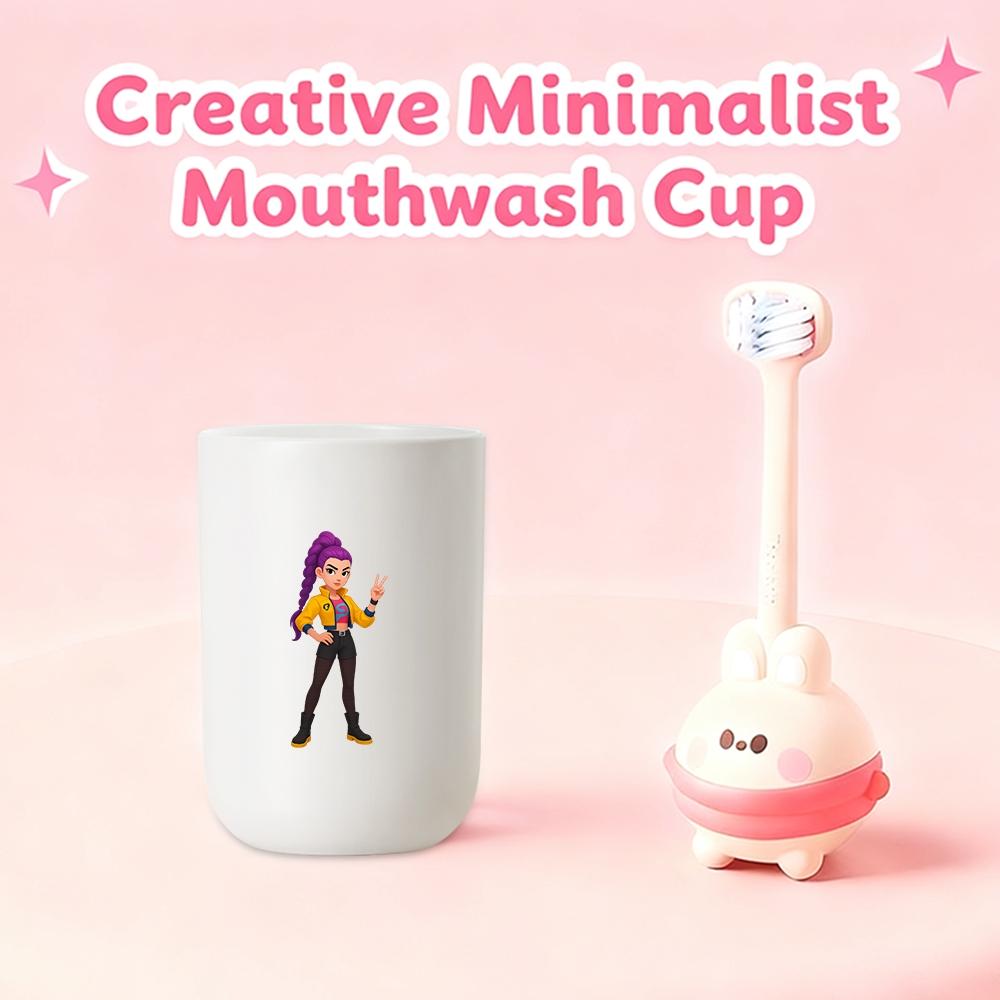1pc mouthwash cup, cartoon pattern printing, durable bathroom toothbrush cup, wash cup, toothbrush holder, bathroom storage, bathroom water cup, brushing cup, Christmas Valentine's Day gift for students back to school (only cups are sold)