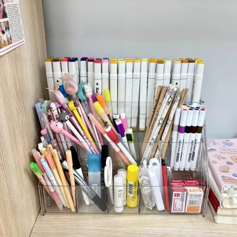 Multi-Layer Transparent Storage Rack, 2/3/4 Layers Display Stand, Ideal for Pens Pencils Markers Ballpoint Pens, Office Supplies Organizer, Stationery Storage Organizer