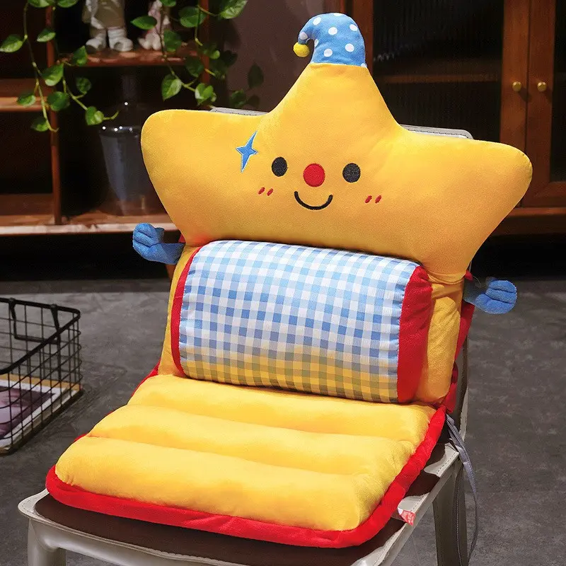 Cute Star-Shaped Backrest Floor Mat Chair, 16x32 Inches, Cartoon Leisure Seat Pad, Ideal for Living Room, Bedroom, Gaming, Wheelchair Cushion, Chair Pads