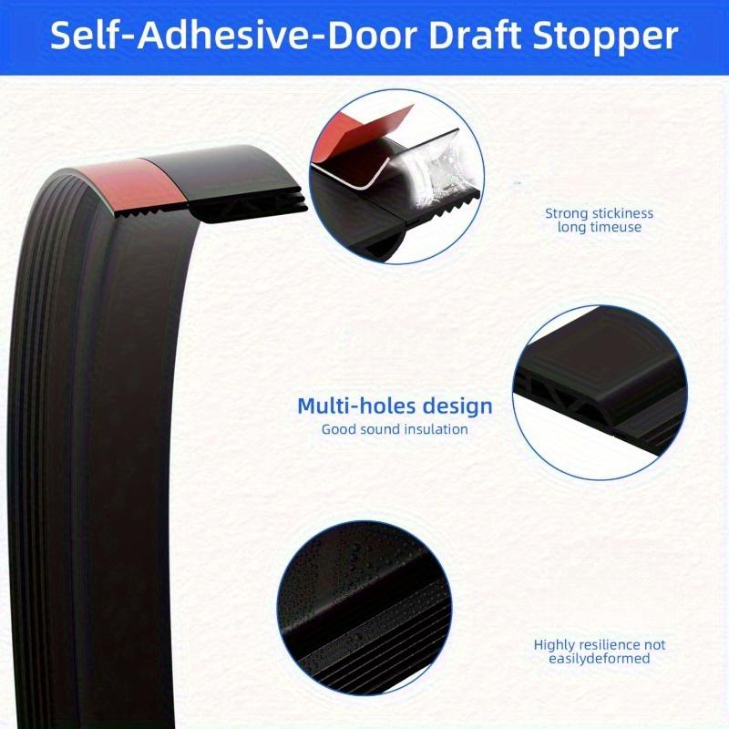 2 rolls of self-adhesive door bottom sealing strip -78.8 inches noise reducing, windproof, insect proof, dust-proof silicone door stopper, energy-saving - available in black, white, gray, and brown