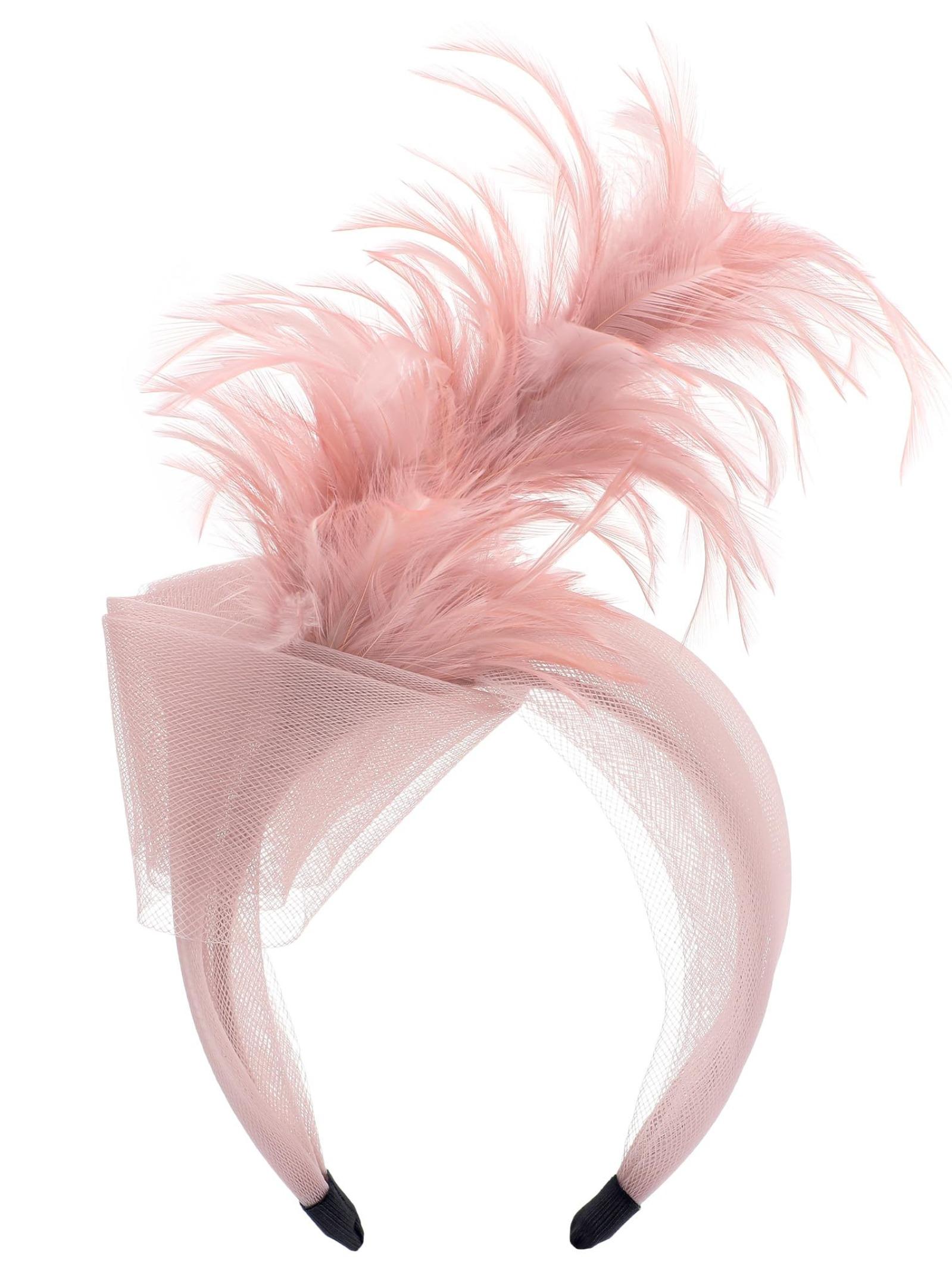 Feather Fascinators Headband Women's Tea Party Hat for Kentucky Derby, Cocktail, Wedding, Fancy Dress Party for Evening Wear and Special Occasion Vintage Looks Brooch Sweet and Cute Women's Hair Accessories ﻿