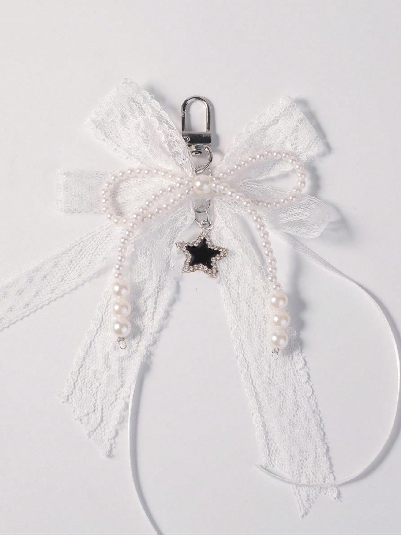 Y2K Cute Lace Butterfly Keychain, Fashionable DIY Bag Accessory, Multifunctional Star Ballet Ribbon, Perfect Gift for Couples and Friends