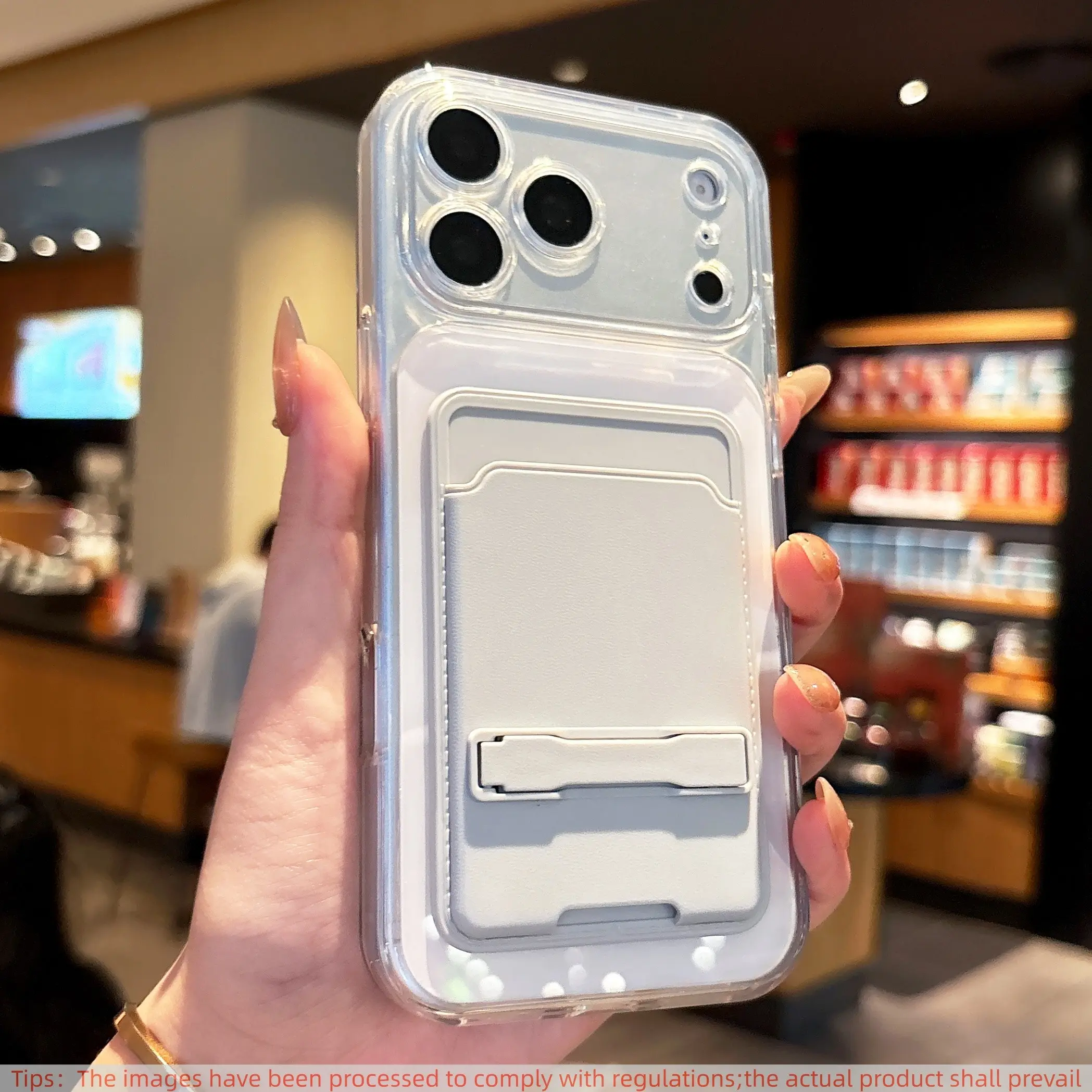Premium Card Wallet + Hard-Drop-Proof Phone Case for iPhone 18 17 16 15 14 13 Pro Max Air with Stand, Credit Card Slot, Transparent Phone Cover