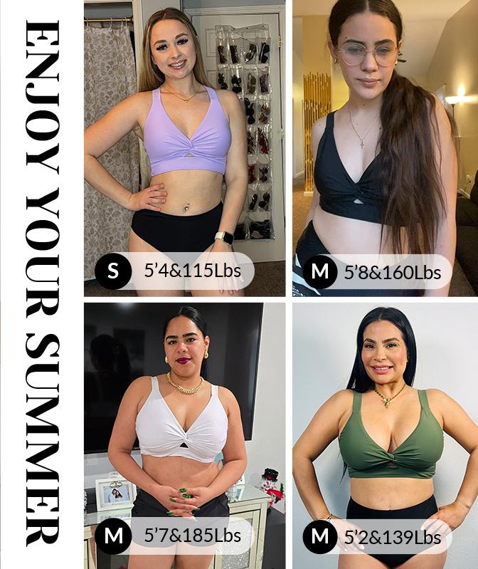 Yonique Women Bikini Top Only - Supportive Swimsuit Top Large Bust Bathing Suit Top Cut Out Twist Swim Top