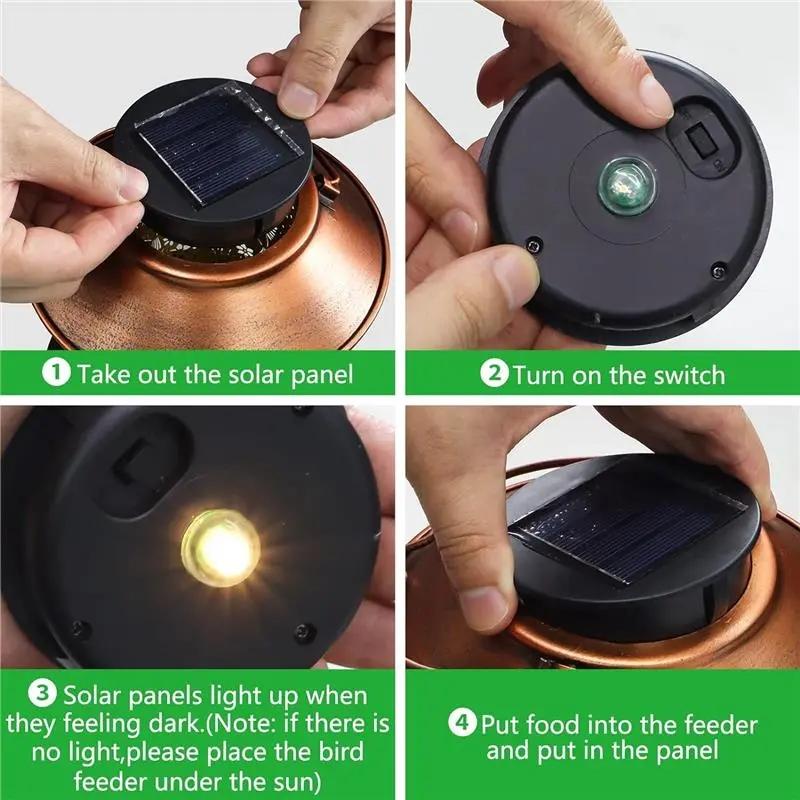 Solar Bird Feeder Hanging Garden Lantern, Eco-Friendly Outdoor Decor, Attracts Birds, Easy Installation, Durable Design