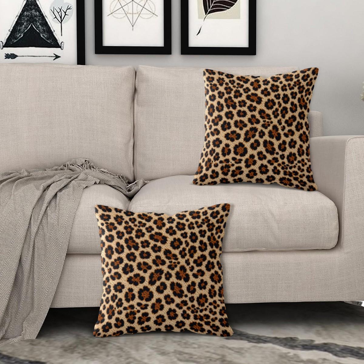 Classic Leopard Print Boho Chic Throw Pillow, Luxury Vintage Bohemian Decorative Pillow with Insert, All Season Lumbar Support Cushion for Sofa, Bay Window, Cafe, Perfect Housewarming Birthday Christmas Gift