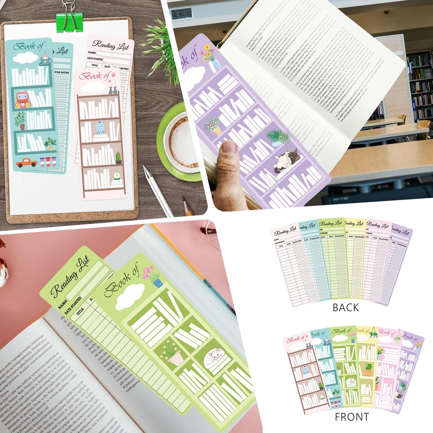 60 count Reading List Bookmark Bookshelf Design Bookmarks 3x8 Inch 2025 Personal Libraries Reading Page Cards Bookmarks Book Notecards Book Accessories for Reading Lovers 60 count Reading List Bookmark Bookshelf Design Bookmarks 3x8 Inch 2025 Personal Libraries Reading Page Cards Bookmarks Book Notecards Book Accessories for Reading Lovers