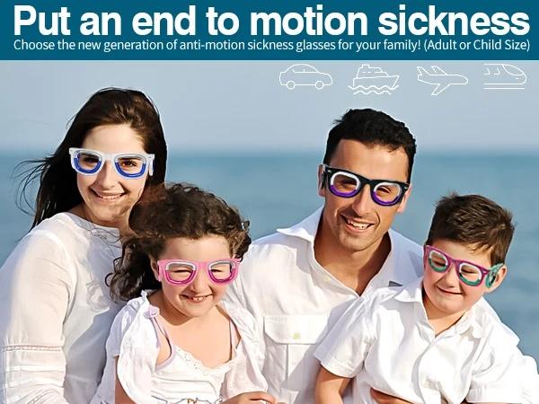 Reusable Liquid Technology Anti-Motion Sickness Glasses - Food-Safe Travel Motion Relief for Car, Boat Use with VR Games Compatibility