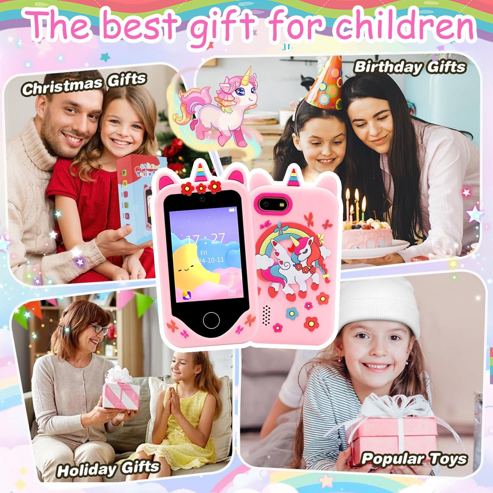 Kids Smart Phone Dual Camera Interactive Toy With 2.8 Inch High Definition Screen Music Player And Learning Games Great Gift For Kids