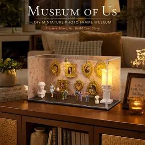 DIY Mini Museum of us Photo Frame-Shadow Box with Gold Mini Frame &Figures the Ultimate Personalized Goft for Lover,Couples,and Friends