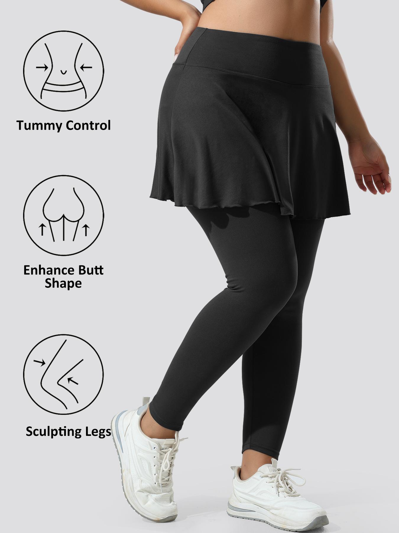 Women's Plus Size Skirt Pants with Pockets, High Elastic Soft Comfortable Sportswear, Tennis Attire, Unique Design, Active Skort Skirt, Sporty Breathable Skorts, Must-Have for Women