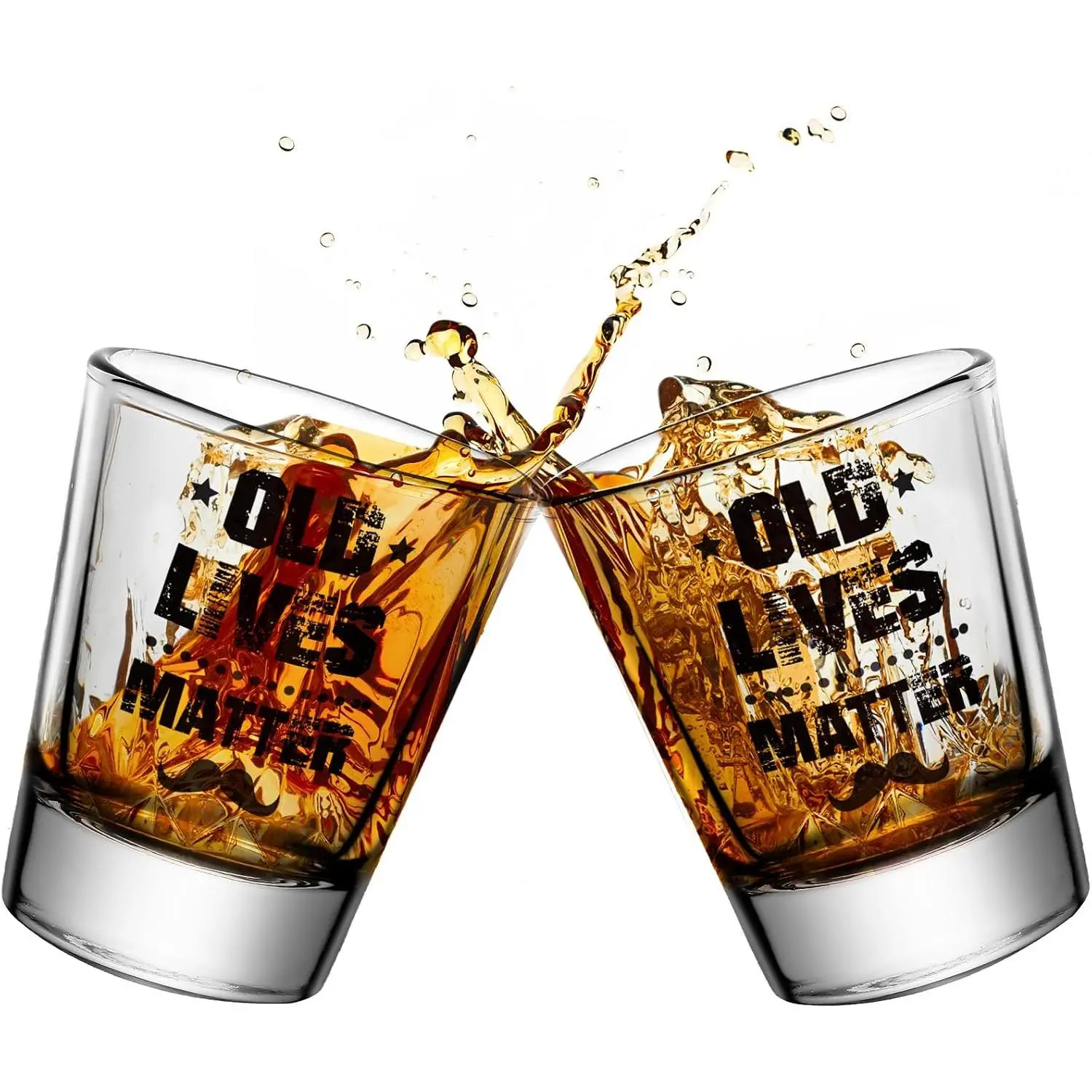 2 count Old Lives Shot Glass 1.6 Oz Old Fashioned  Glasses Funny Shot Glass Clear Coffee Cup Birthday or   for Men Dad, Grandpa, Old Man