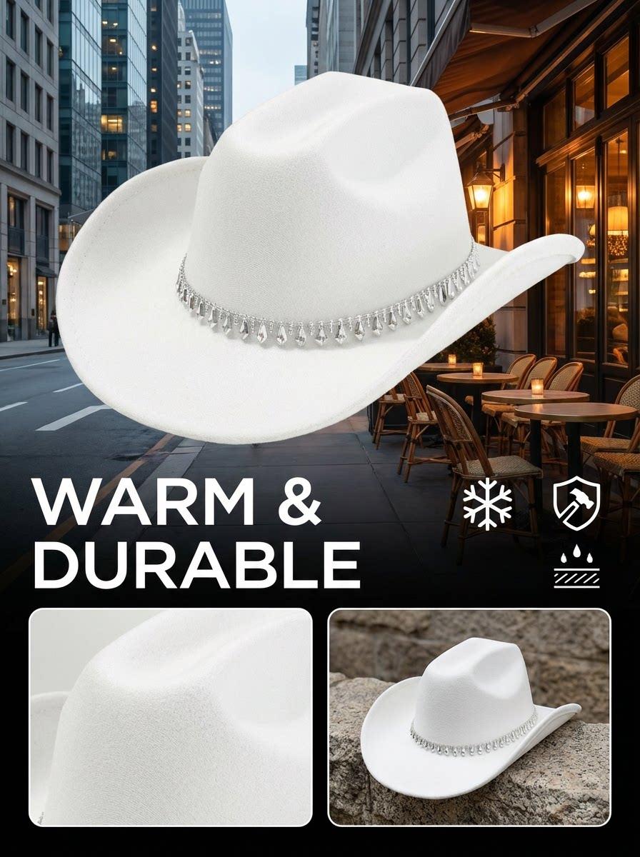 Unisex Western Cowboy Hat with Rhombus Sword Design, Elegant Wedding Accessory, Perfect Gift for Engagements, Stylish Headwear