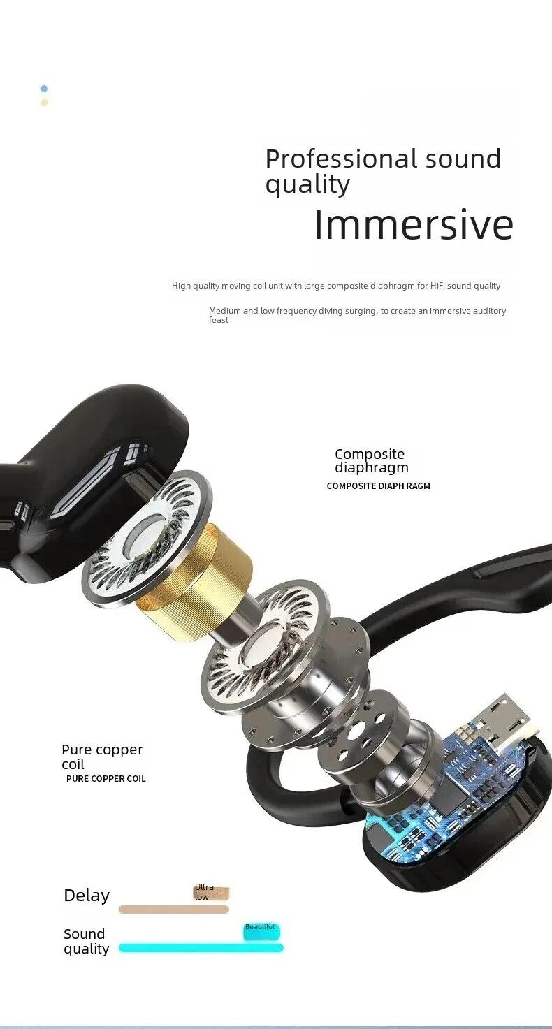 premium audio headset volume Bluetooth 5.2 Wireless Headset Single Ear-Hook Earplugs Ultra Long Battery Life Business Earphone Mobile Phone Headphone Earbuds adjustable
