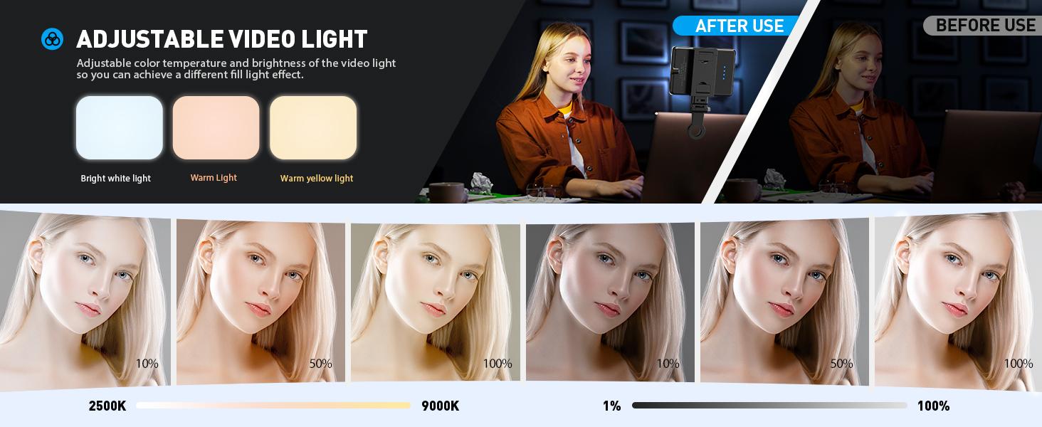 Vlog tiktok Selfie Fill Light,Led High Power Rechargeable Clip Fill Video Conference Light with Front&Back Clip, Adjusted 3 Light Modes for Phone, Laptop, for Makeup Vlog tiktok Selfie Fill Light,Led High Power Rechargeable Clip Fill Video Conference Light with Front&Back Clip, Adjusted 3 Light Modes for Phone, Laptop, for Makeup