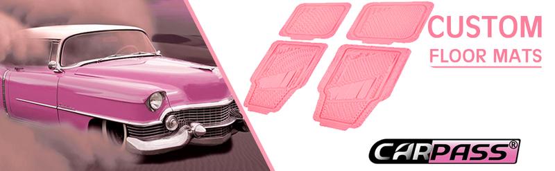 CAR PASS 4pcs Heavy Duty Rubber Floor Mats Pink 4-Piece Car Mat Set Universal Waterproof for SUV Truck Durable All-Weather Mats for Car Women Girly CAR PASS 4pcs Heavy Duty Rubber Floor Mats Pink 4-Piece Car Mat Set Universal Waterproof for SUV Truck Durable All-Weather Mats for Car Women Girly