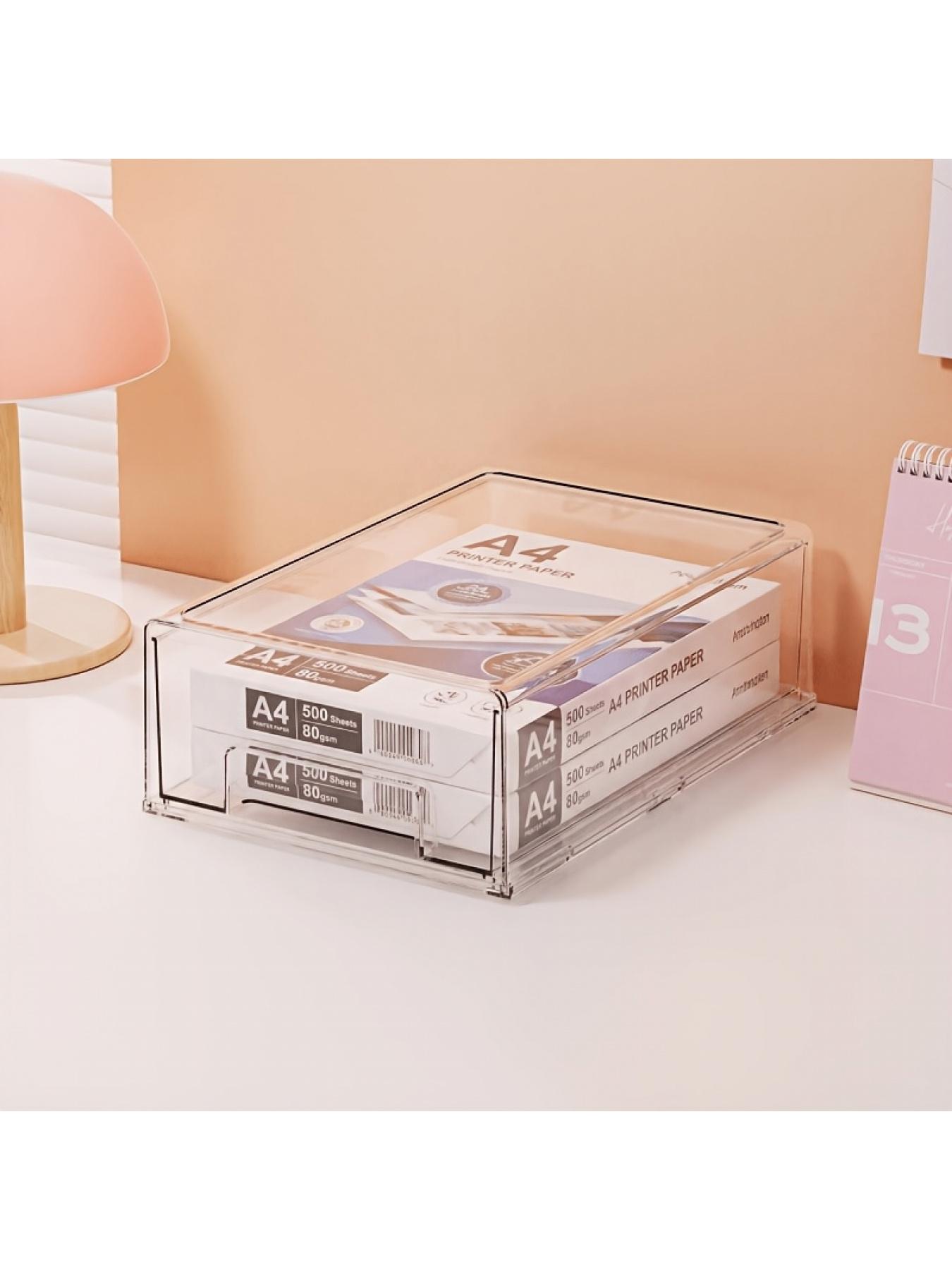 Clear Pull Out Drawer Desktop Organizer Large Storage for Jewelry Findings Bead Making Craft Supplies Stationery