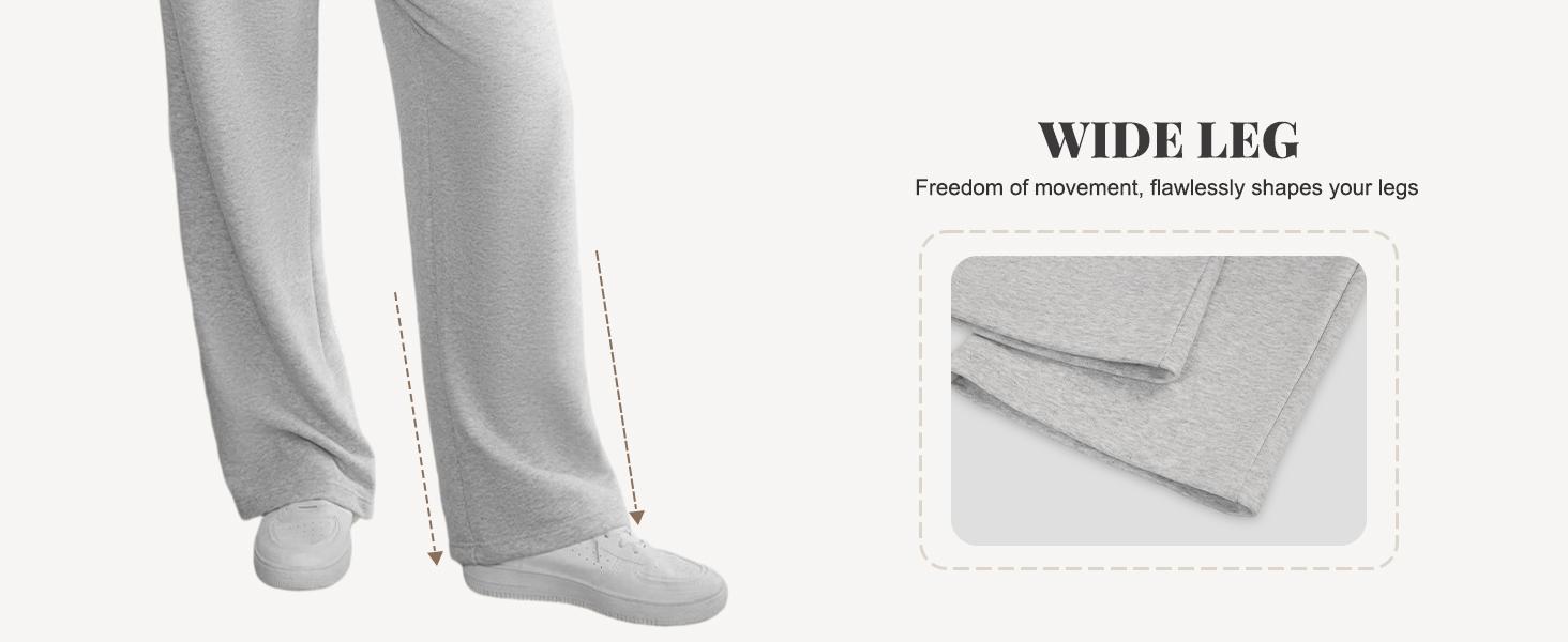 Dlooda Women's Wide Leg Sweatpants with Pockets Elastic Waisted Lounge Casual Trousers in 3+ Colors Y2K Style Loose Fit Bottoms for Daily Wear Cotton Polyester Fabric Minimalist Design - Womenswear pants women SpringStatements