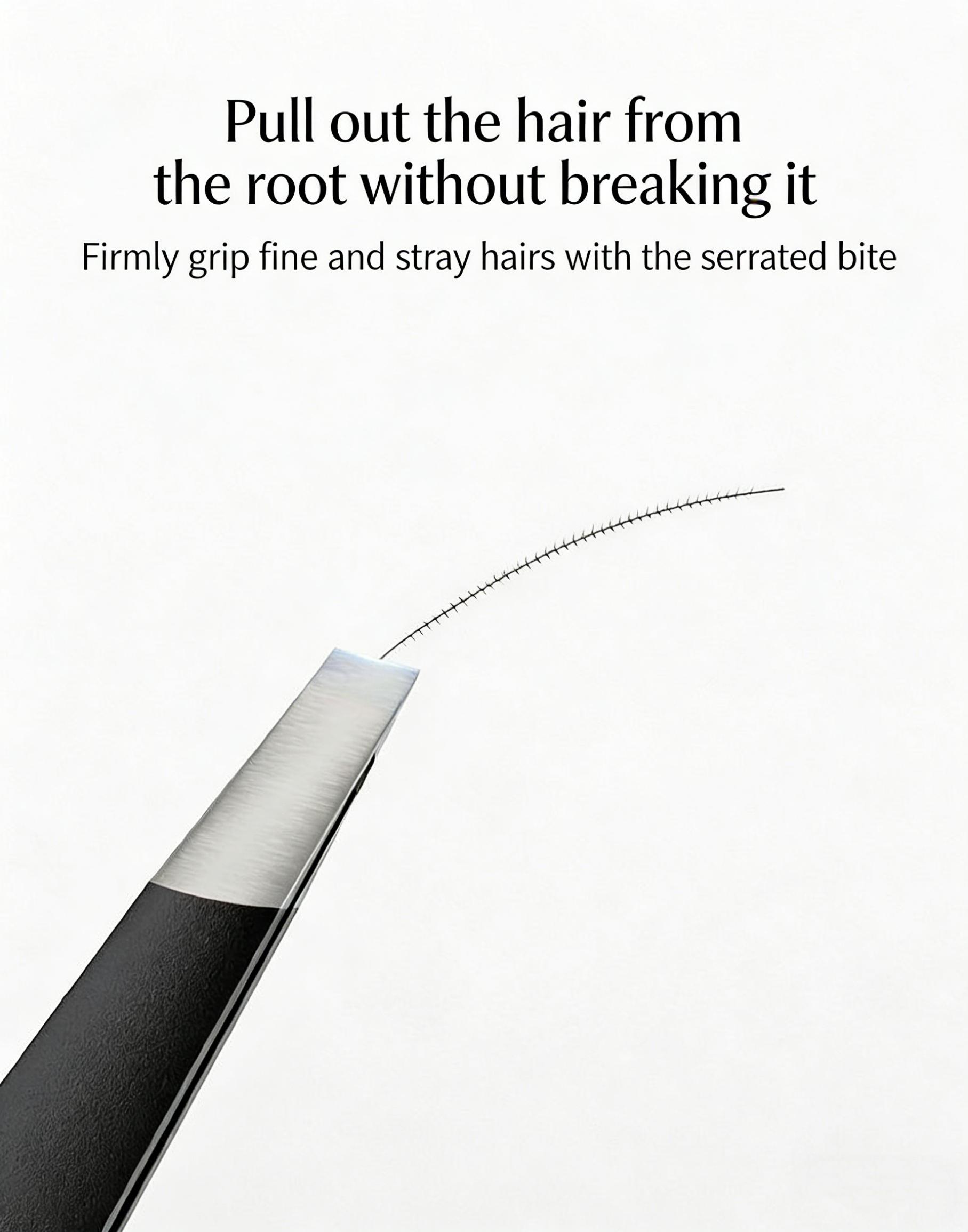 2pcs/lot Stainless Steel Tweezers, Pointed Tip Hair Removal Clamps, Eyelash Extension & Nail Art Black Tweezers, Anti-Static Precision Tweezers