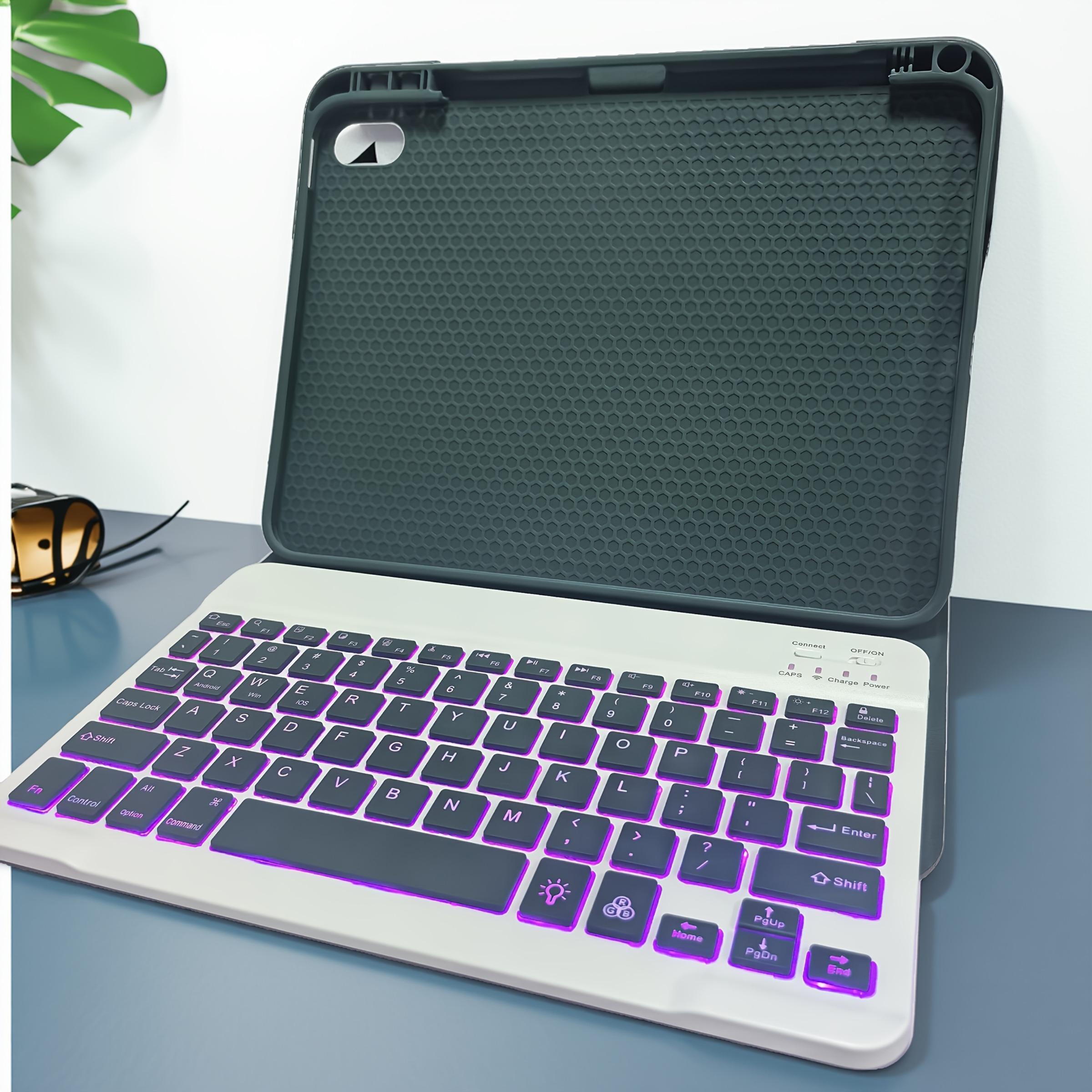 Bluetooth-compatible Keyboard Case for 10th Gen iPad, RGB Backlit Keyboard, Slim Stand Protector, Pen Slot, Shell, Compatible with A16 iPad (2022)