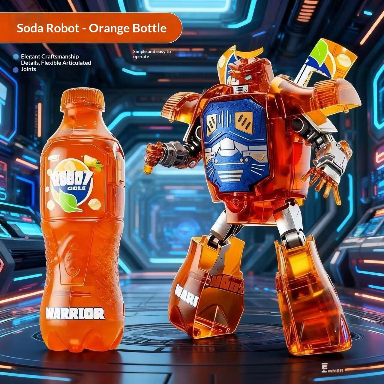 Clearance! 2026 Trendy Kids Toy Transforming Soda Warrior Can Cola Drink Bottle Robot Boy Educational Toy