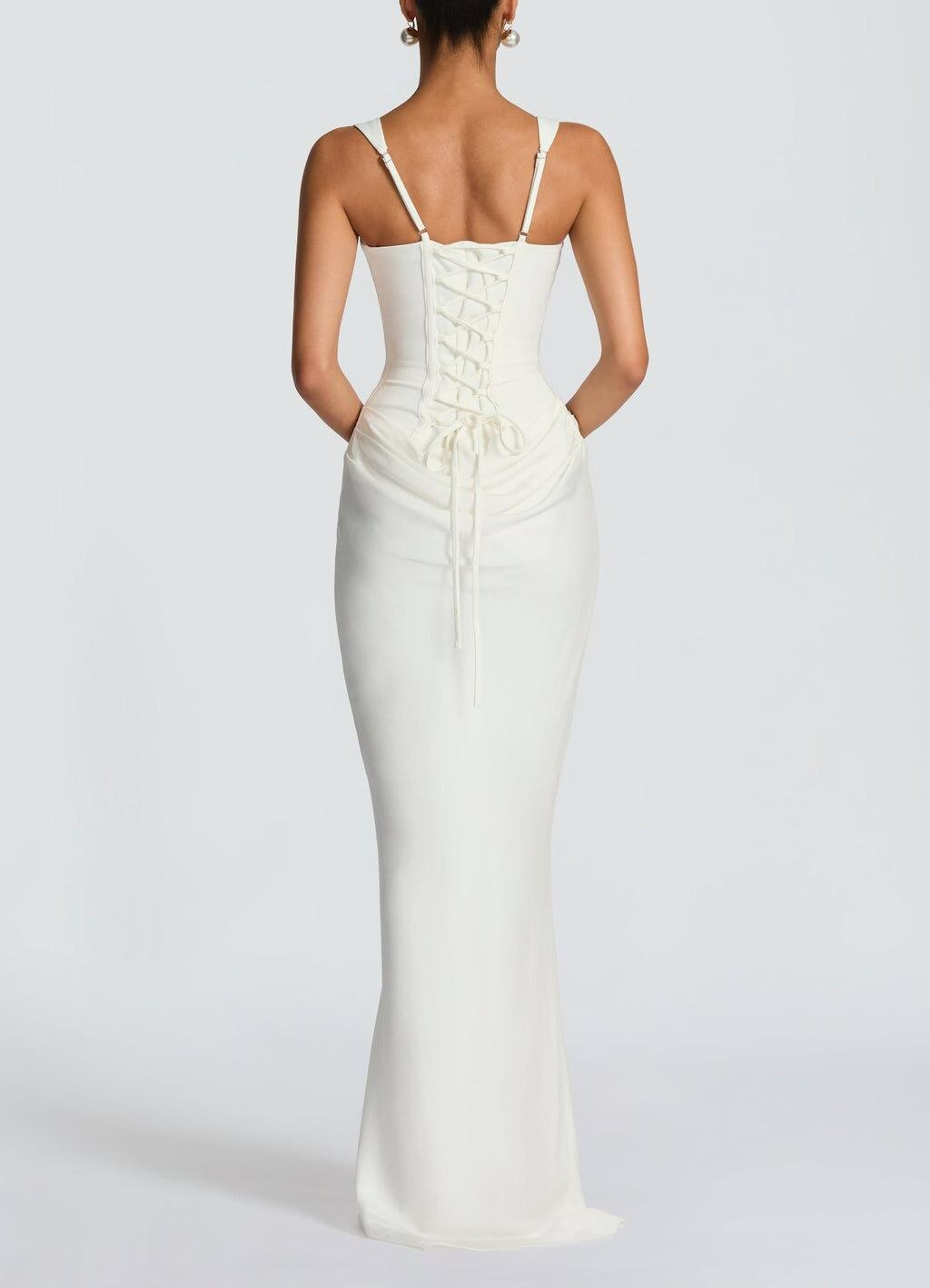 Women's Plus Size Fitted Boned Corset Gown - Polyester Blend Sleeveless Cami Bodycon Maxi Garment, Summer Formal Wear for Dinner, Party Events, Machine Washable (Cold Wash, Line Dry, Normal Type)