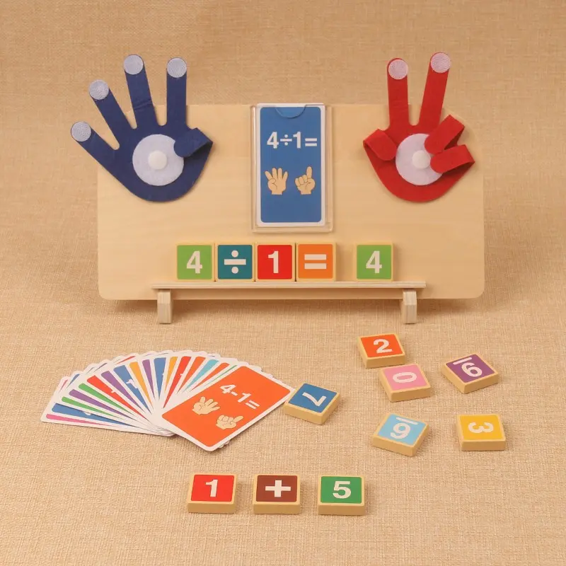 Wooden Finger Counting Board, Early Education Toy, Addition Subtraction Multiplication Division, Math Learning Game, Parent-Child Interaction, Table Math Game
