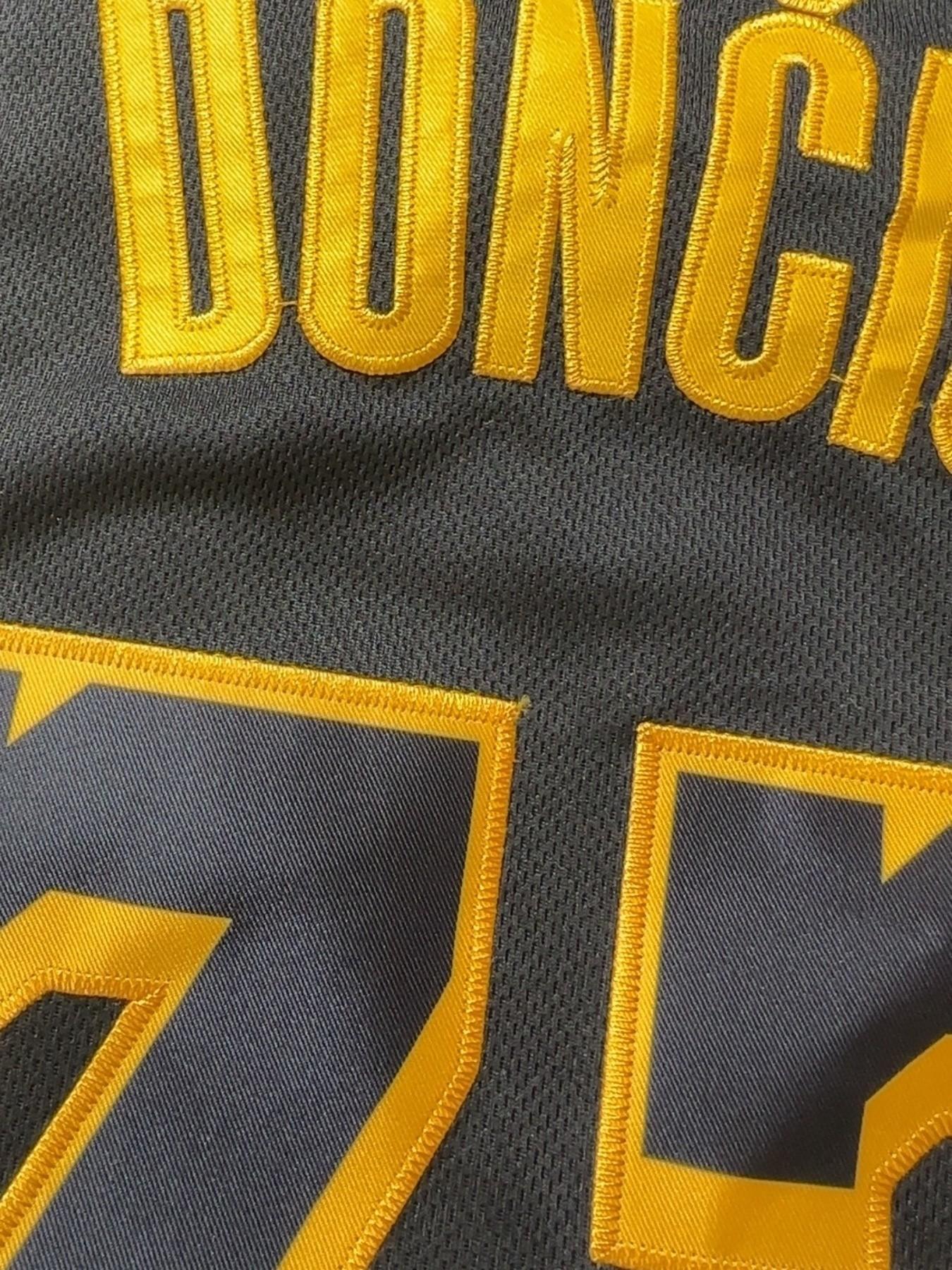 Men's #77 Stitched Basketball Jersey, Loose Fit Knit Fabric, Embroidered Letters and Numbers, Unisex Outdoor Training Casual Wear