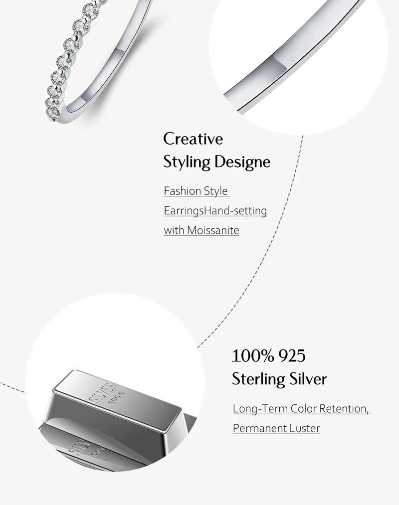 Bubble Ring for Women Synthetic Moissanite Solitaire Ring Eternity 925 Silver Wedding Band Engagement R107