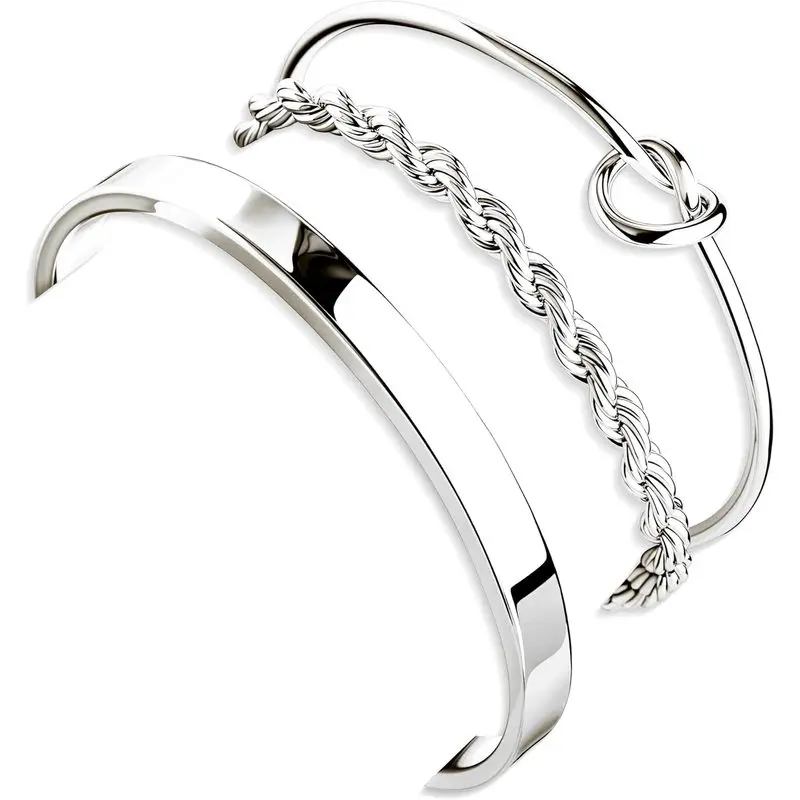 Women's 925 Sterling Silver Adjustable Size Stackable Bracelet Set - 14K Gold Plated Tennis Bangles, Cuff Jewelry, Fashion Watch Band Accessories