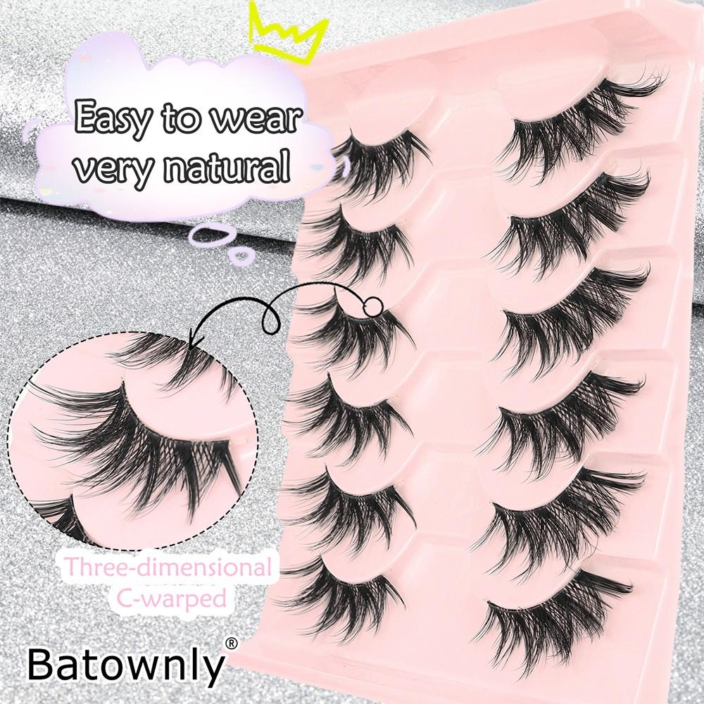 6 Pairs Natural Fluffy False Eyelashes, Pointed Fairy Cluster Design, Long-Lasting Fake Lashes for Daily Use, Perfect for Beginners