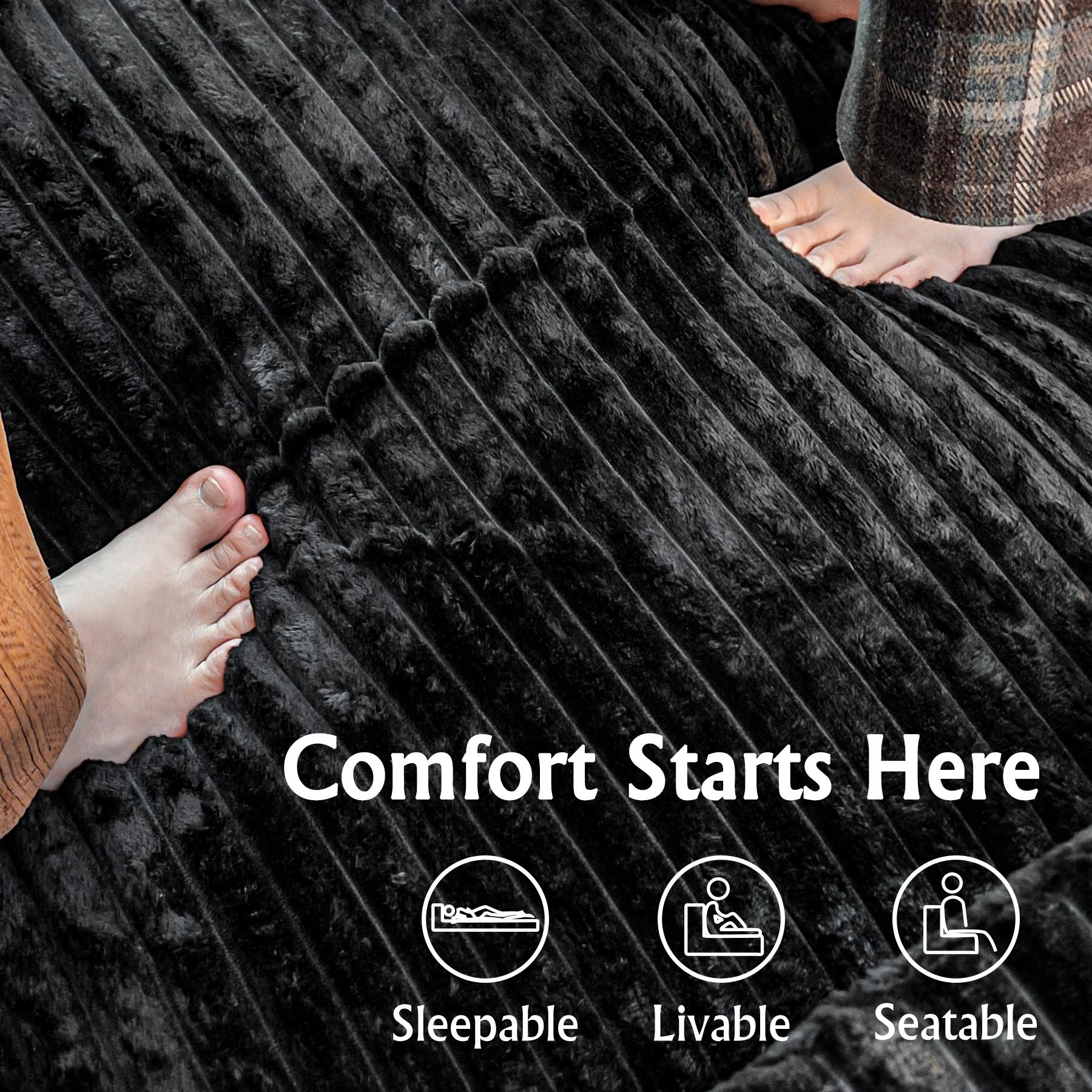 Oversized 8 seater Sectional Cloud Couch for Living Room, Modular Floor Sofa with Plush Flannel, No Assembly Required, Big Comfy Couches Set with Fluffy Memory Foam, Stupendous U Shaped Sofas with Chaise