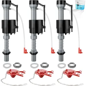 3 Sets Toilet Float Replacement Kit, Universal Toilet Flusher Replacement Kit and 2 Inch Flapper Replacements, Performance Tank Water Control and Fill Valve