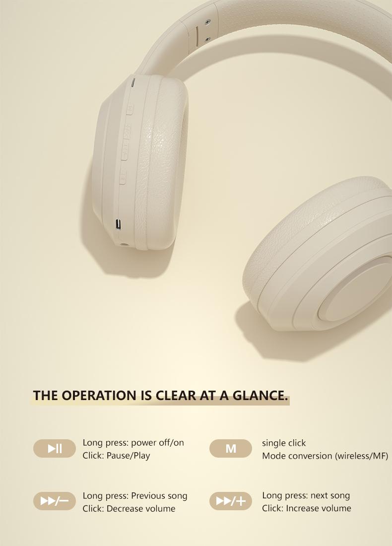 Wireless Gaming Headphones, Foldable Gaming Bluetooth-Compatible Headset with Built-in Microphone, Portable Foldable Headset for Home, Outdoor & Gym Use, Wireless Headset Audio Gift, Headphones for Sports