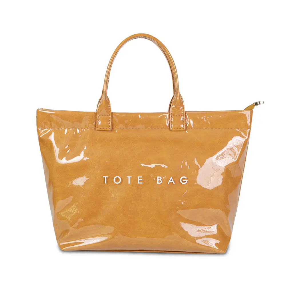 Women's Vintage Letter Minimalist Tote Bag - TPU Exterior, Waterproof, Zip Closure, Casual Versatile Commuter Handbag, Large Capacity Transparent Bag