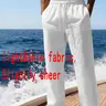 Men's Summer Basic Straight-Leg Linen Pants, Casual Beach Pants, Regular-Fit Casual Trousers, Casual Minimalist Trousers for Tropical Island Vacations, Casual Wear Bottoms, Men's Clothing, Menswear