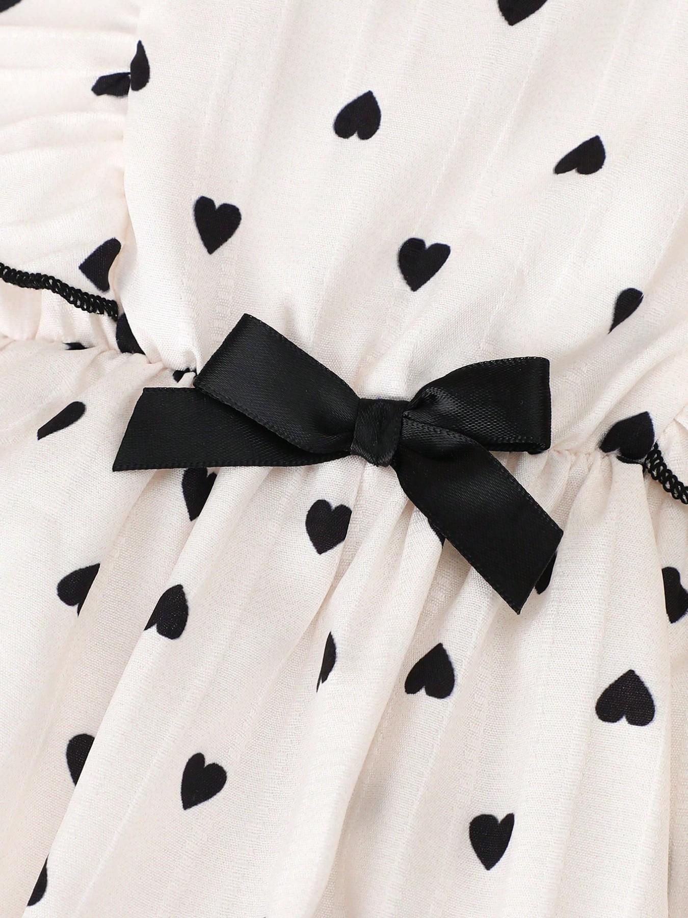 Baby Girl Summer Sleeveless Jumpsuit with Hat, Heart Print, Cute Round Neck Ruffle, Perfect for Outdoor, Festival, Daily Wear