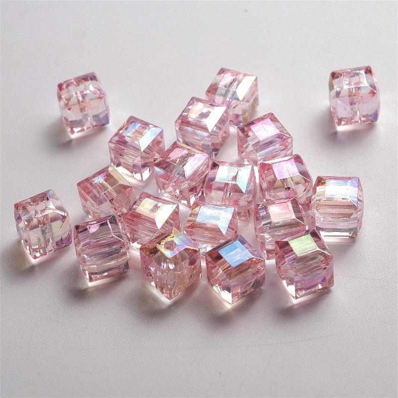 20pcs Cube Beads, Square Glass Beads, DIY Bracelet Necklace Earring Accessories, Perfect Gift, Party Decorative Beads