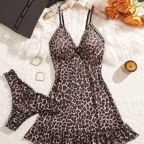 Women's Casual Polka Dot Sleeveless Suit Set, Loose, Semi-Transparent Material, Perfect for Parties and Role Play, All Seasons