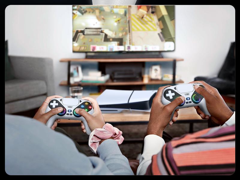 Anti-Drift Calibration Guide Christmas Gift Wireless Gaming Controller Pro for PS5 with LED RGB Light– Compatible with Playstation 5,Dual Vibration, Motion Sensing, Programmable Buttons & 1000mAh Fast-Charging Battery Anti-Drift Calibration Guide Christmas Gift Wireless Gaming Controller Pro for PS5 with LED RGB Light– Compatible with Playstation 5,Dual Vibration, Motion Sensing, Programmable Buttons & 1000mAh Fast-Charging Battery