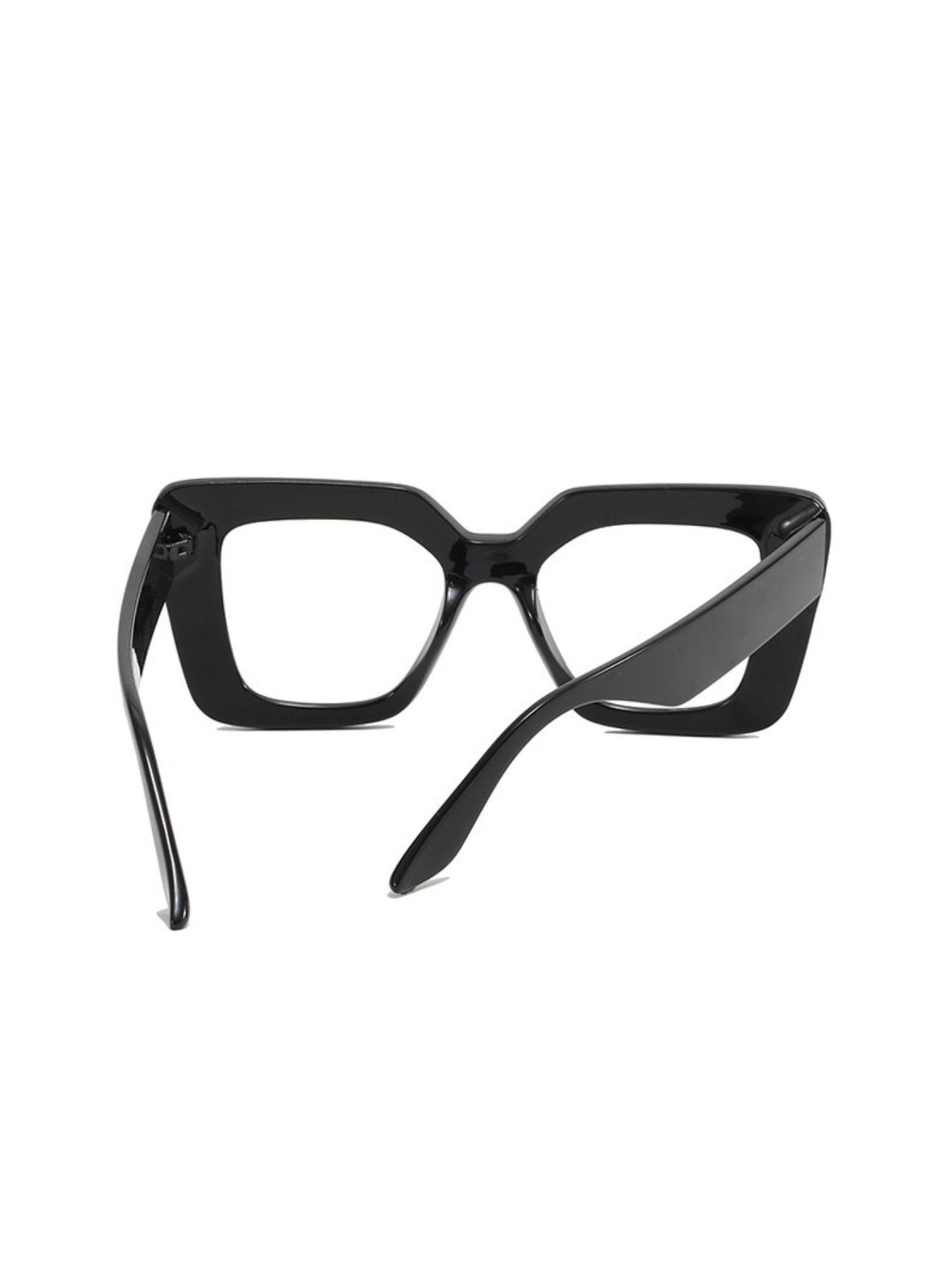 Women's Retro Thick Frame Metal Hinge Blue Light Blocking Glasses, Transparent Lenses for Computer Reading Gaming TV Phone Use, Fashion Frame Eyeglasses