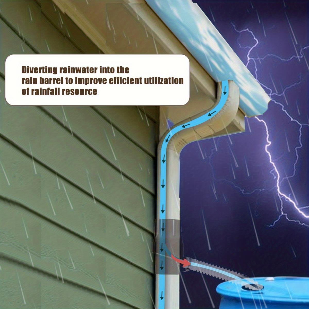 Rain Gutter Downspout Redirector with Flexible Expandable Hose, Multi-Use Roof Drainage Diverter Kit, Easy to Install, 14.1 to 50.2 Inch Extendable Design for Home Yard Outdoor Water Drainage and Erosion Control