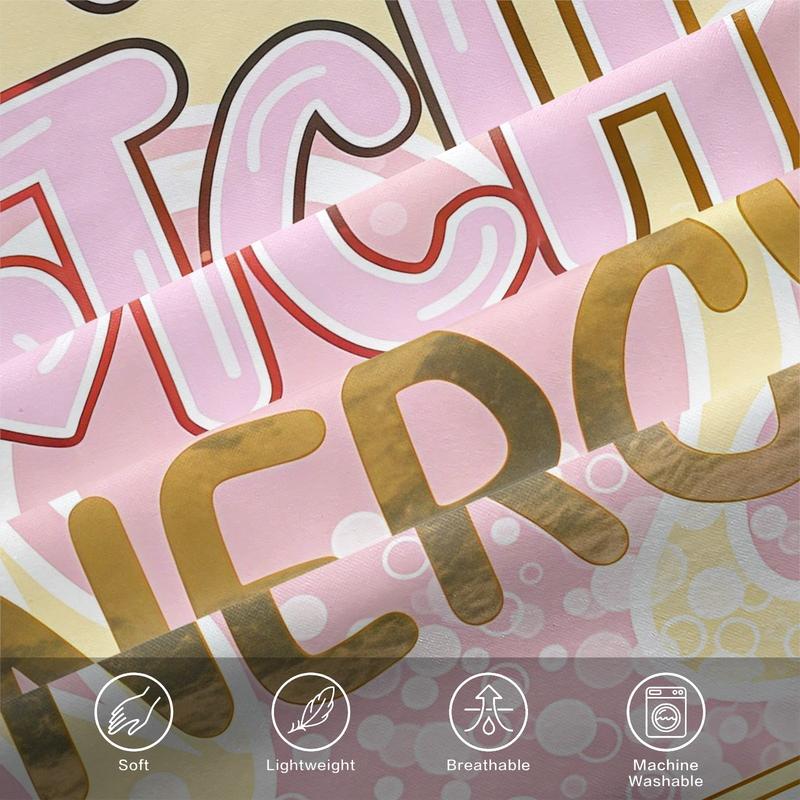 Bad B♥TCH ENERGY Theme Bed Sheet, Fruit/Dessert Pattern Bedding Set, Soft, Comfortable and Easy to Care for Bedding, Made of Allergy Resistant Material All Year Round, Including 1 Bed Sheet and 2 Pillowcases