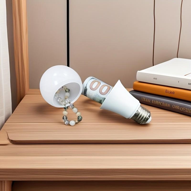 Fake Light Bulb Stash Container - Secret Compartment Hidden Storage Box for Cash, Jewelry, Keys & Small Valuables, Discreet Safe Diversion Safe for Home Security & Privacy